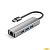 ORIENT JK-340N, разветвитель-сетевая карта USB 3.2 Gen1 (5 Гбит/c), порты: 3xUSB-A + RJ45 Gigabit Ethernet, RTL8153, 100/1000 Мбит/с, кабель USB Type-A, алюминиевый корпус, серебристый (33308)
